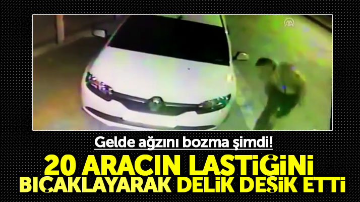Samsun'da Anadolu mahallesinde 20 aracın lastiği bıçaklanarak kesildi