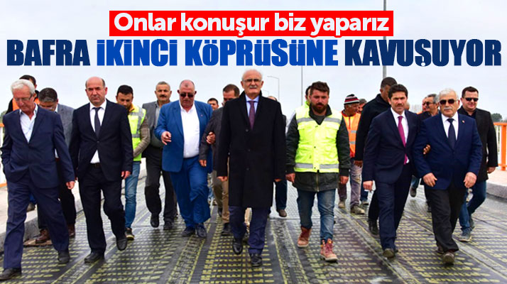 Samsun'un Bafra ilçesinde yapılan Fener Köprüsü açılışa hazırlanıyor