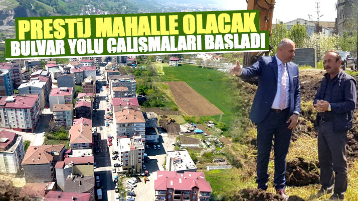 Samsun'un Tekkeköy ilçesi Çay mahallesinde bulvar yolu çalışmaları başladı