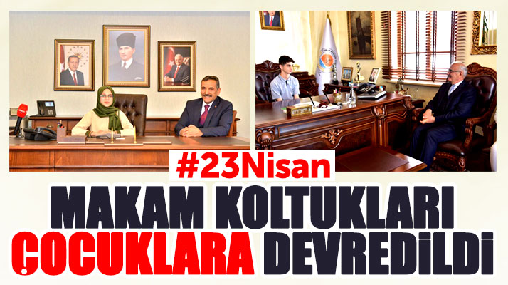 Samsun'da 23 Nisan'ın 98'inci yılı kutlanıyor! Makam koltukları çocuklara devredildi