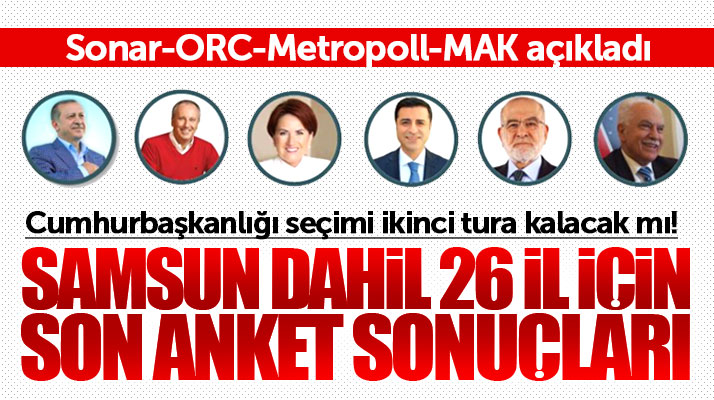 Samsun dahil 26 il için son seçim anketi sonuçlarını açıkladı