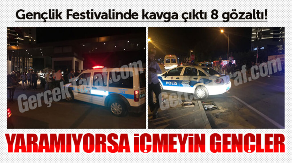 Samsun'da düzenlenen Gençlik Festivalinde alkollü gençler arasında kavga çıktı!
