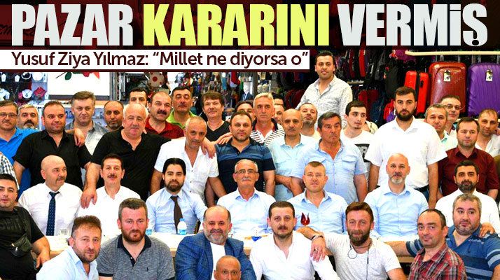 Yusuf Ziya Yılmaz'a Samsun Yabancılar Pazarı çarşısında sevgi seli