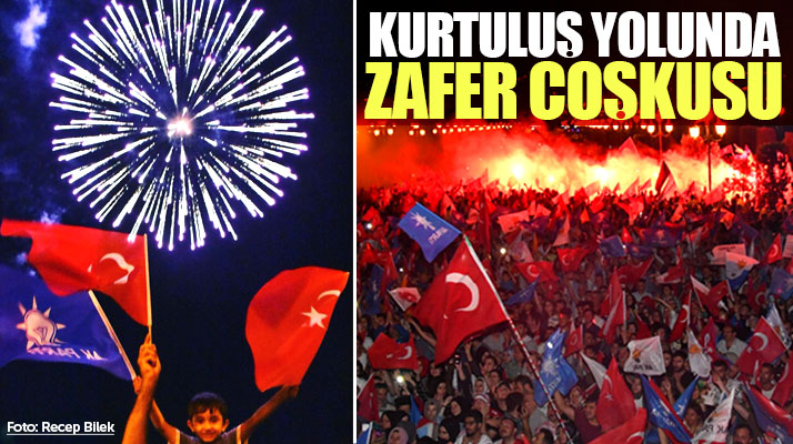 Samsun'da AK Partililer Kurtuluş Yolunda 24 Haziran seçim zaferi kutlaması yaptı