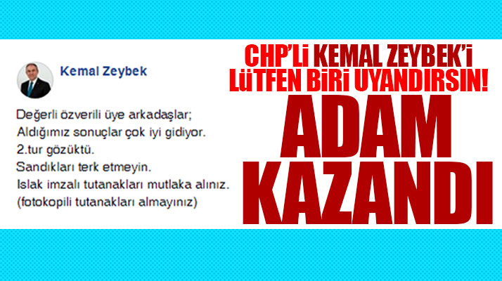 CHP'li Kemal Zeybek'ten 'Aldığımız sonuçlar iyi gidiyor 2'inci tur gözüktü' gazı