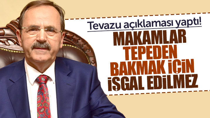 Zihni Şahin'den tevazu açıklaması! Makamlar tepeden bakmak için işgal edilmez