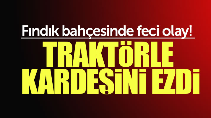 Samsun'da fındık bahçesinde feci olay! Traktörle kardeşini ezdi ölümüne neden oldu