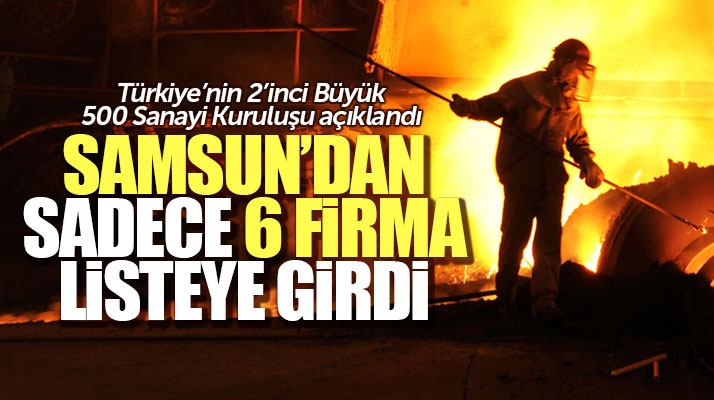 Samsun'dan 6 firma 2017 yılı Türkiye'nin ikinci 500 Büyük Sanayi Kuruluşu listesine girdi