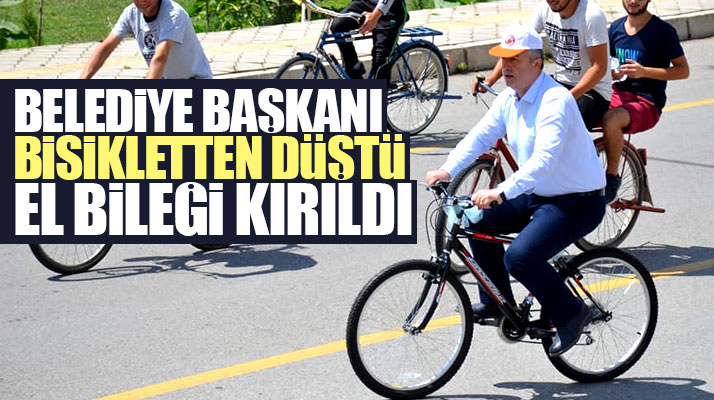 Samsun'da 19 Mayıs Belediye Başkanı bisikletten düşüp el bileğini kırdı
