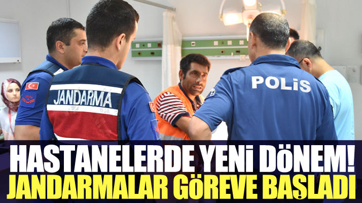 Samsun'da 3 kamu hastanesinde jandarmalar görev yapmaya başladı