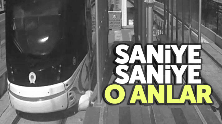 Samsun'da tramvayın yaşlı adama çarparak altına alma görüntüleri