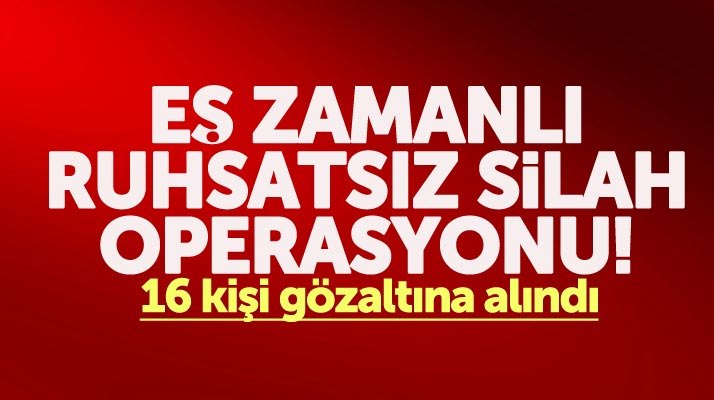 Samsun merkezli ruhsatsız silah ticareti operasyonunda 16 kişi gözaltına alındı