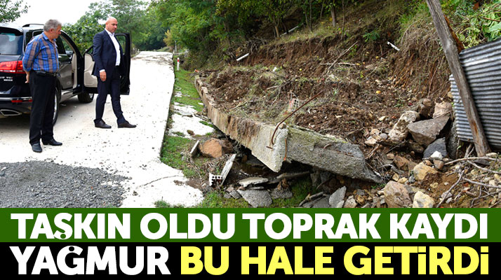 Samsun Tekkeköy'de aşırı yağmur yağışı toprak kaymasına neden oldu