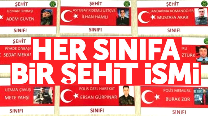 Samsun Anadolu Lisesinde her sınıfa bir şehidin ismi verildi