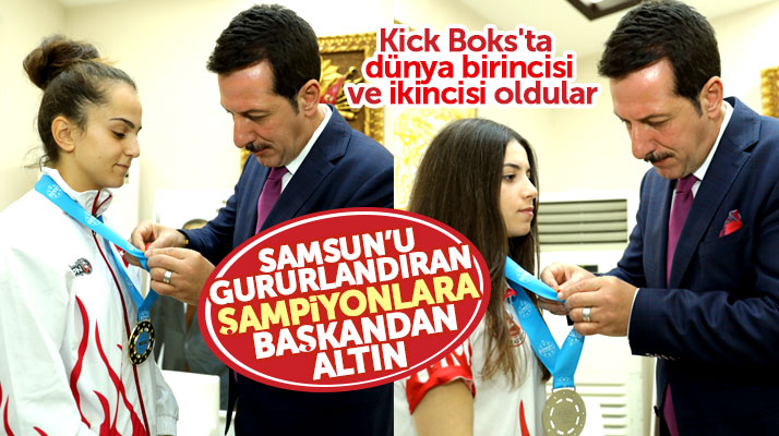 Erdoğan Tok, Kick Boks'ta dünya birincisi ve ikinci olan şampiyonları ödüllendirdi