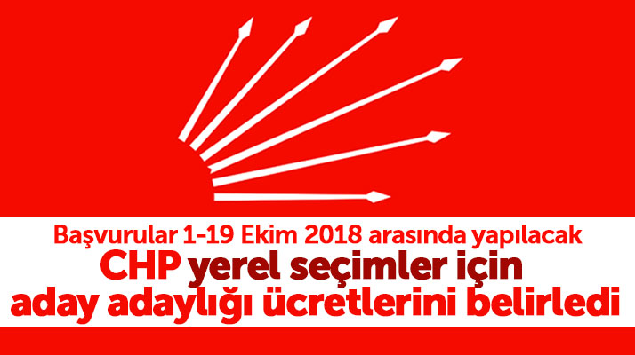 CHP'de 2019 Mart yerel seçimleri için aday adaylığı başvuru ücretleri belli oldu