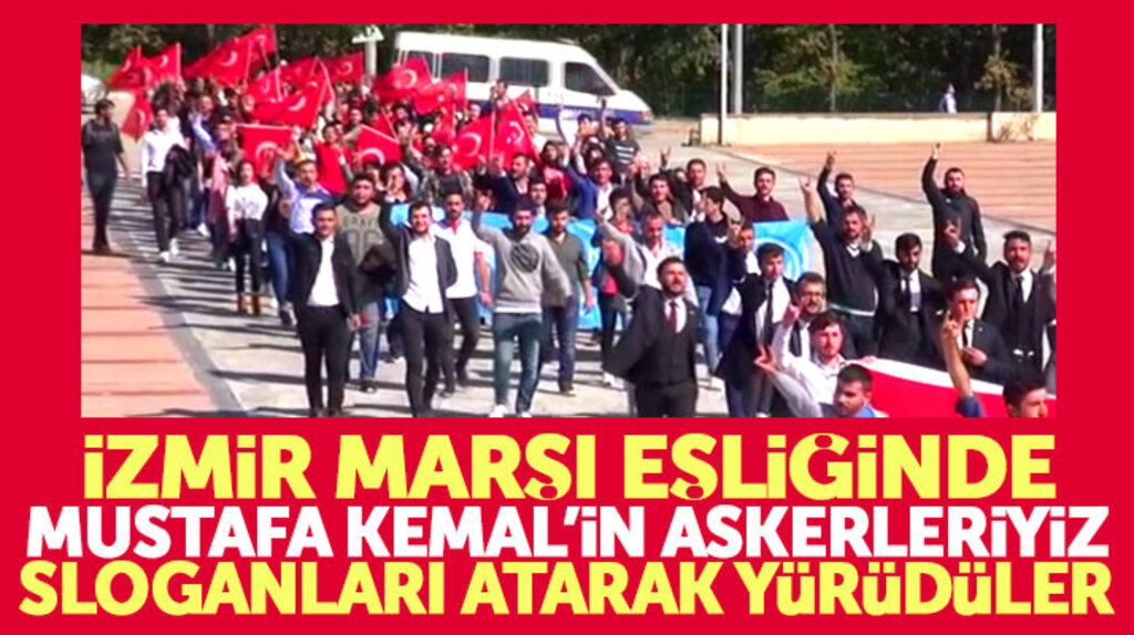 Samsun'da üniversiteli ülkücüler Mustafa Kemal'in askerleriyiz sloganları ile yürüyüş yaptı