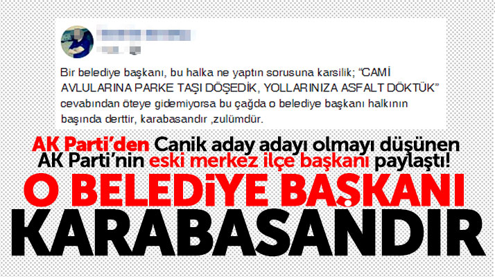 Samsun'da AK Partili o isim Canik Belediye Başkanı Genç'i böyle hedef aldı