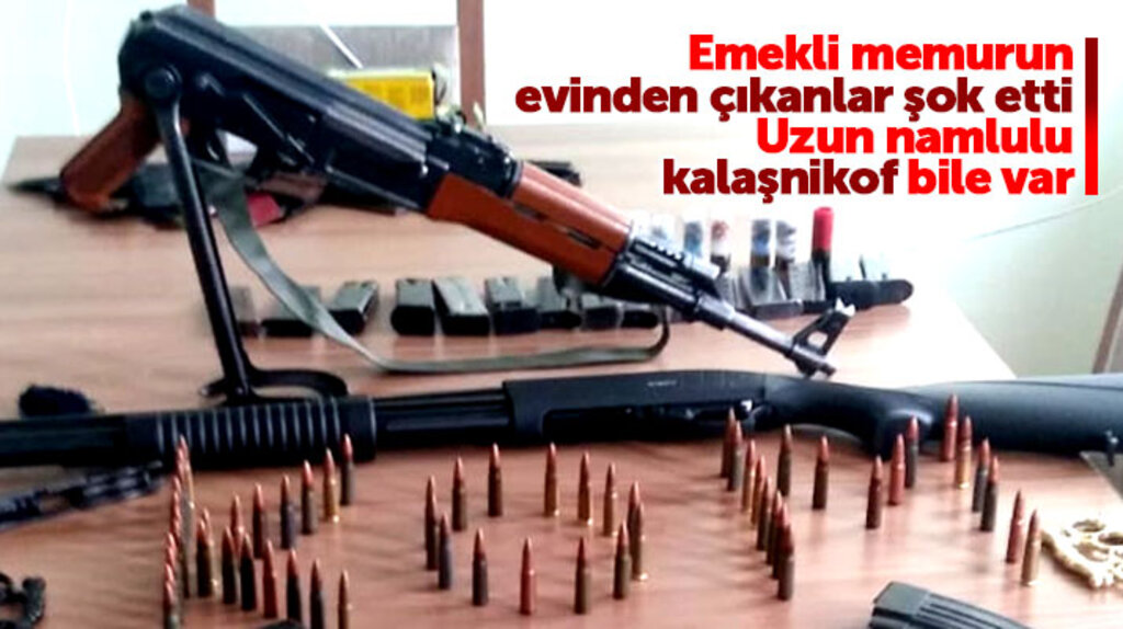 Samsun Vezirköprü'de emekli memurun evinde kalaşnikof silah ve mühimmat ele geçirildi