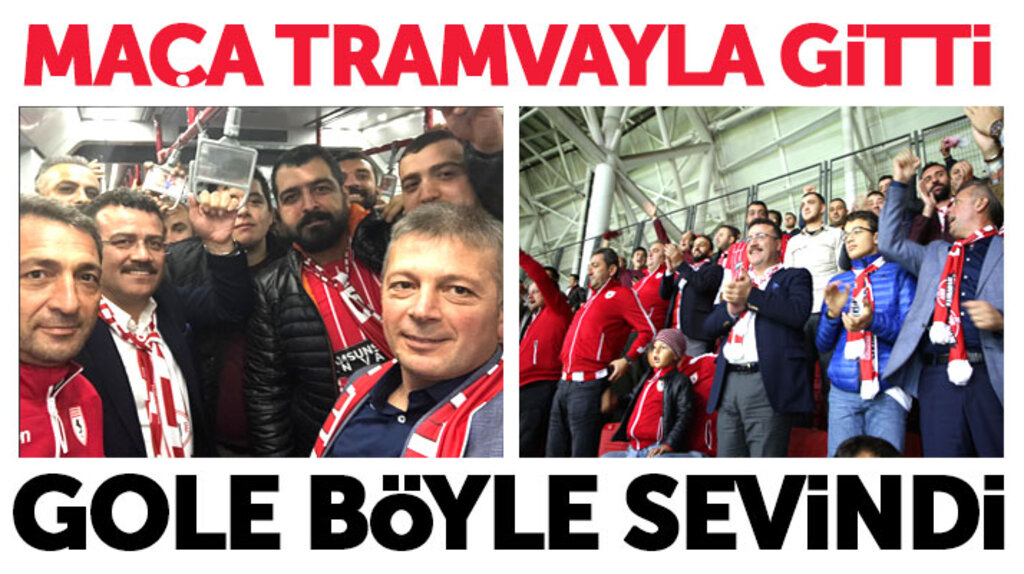 İshak Taşçı Yılport Samsunspor maçına taraftarla birlikte tramvaya binip gitti