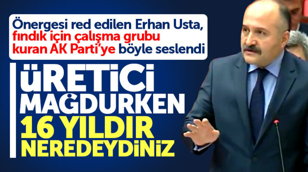 Erhan Usta mecliste fındık için çalışma grubu kuran AK Parti'yi eleştirdi