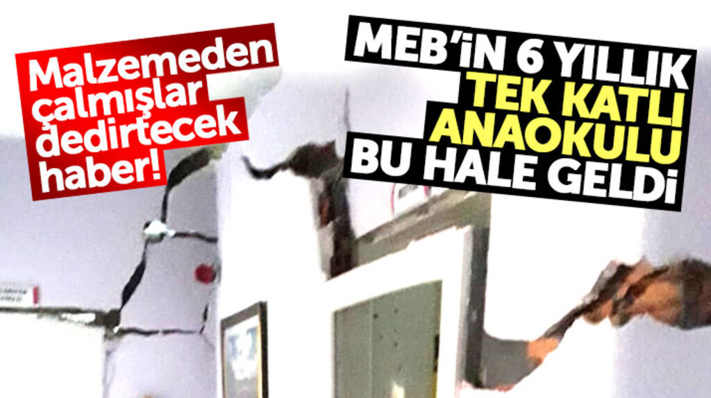 Samsun Vezirköprü'de zemini çöken 6 yıllık anaokulunda dev çatlaklar oluştu