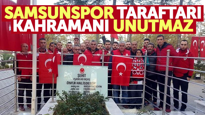 Yılport Samsunspor taraftarı Niğde'de Ömer Halisdemir'in mezarını ziyaret etti