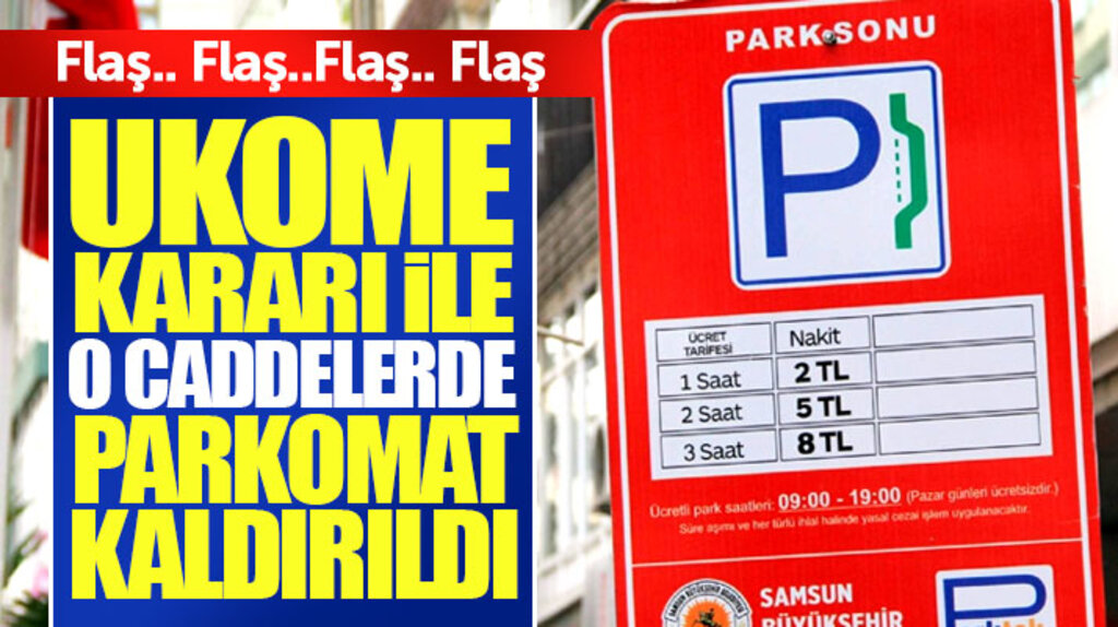 Samsun'da PARKOMAT uygulaması UKOME kararı ile o caddelerden kaldırıldı