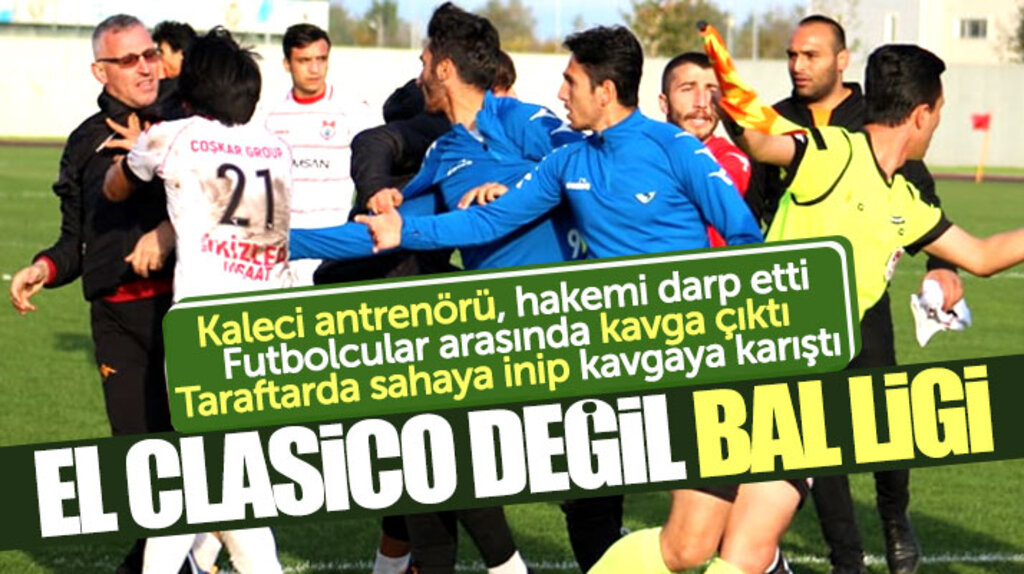 Samsun'da 1930 Bafraspor-Atakum Belediyespor maçında kavga çıktı saha karıştı