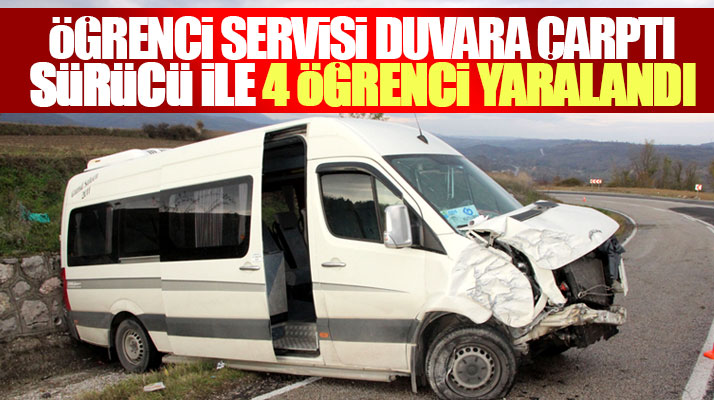 Samsun Havza'da öğrenci servisi duvara çarptı sürücü ile 4 lise öğrencisi yaralandı