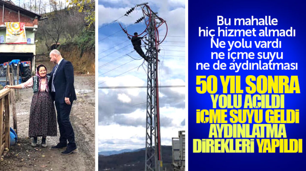 Samsun'un Tekkeköy ilçesinde o mahalleye 50 yıl sonra hizmet gitti