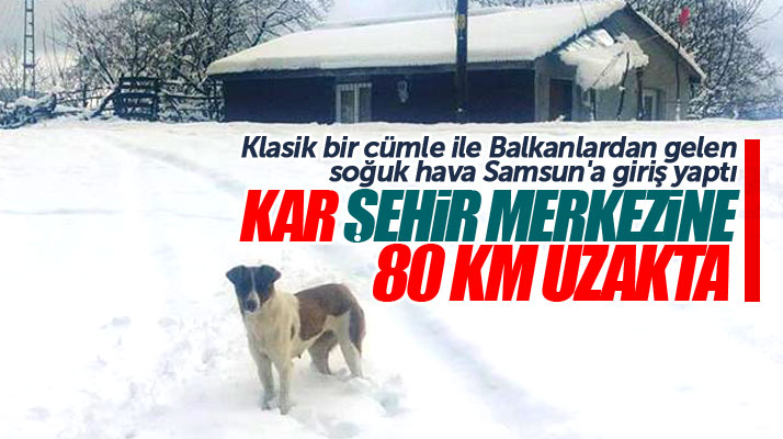 Samsun'da Salıpazarı ilçesi Güzelvatan mahallesi kar yağışı ile beyaza büründü
