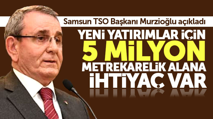 Samsun'da yeni yatırımları için 5 milyon metrekarelik sanayi bölgesine ihtiyaç var