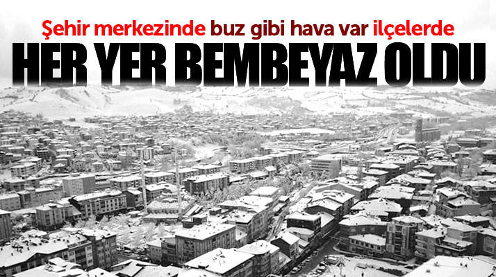Samsun şehir merkezinde hava buz kesti, ilçeler ise kar yağışı ile beyaza büründü