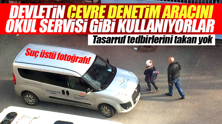Samsun'da çevre denetim aracının okul servisi gibi kullanılması tepkilere neden oldu