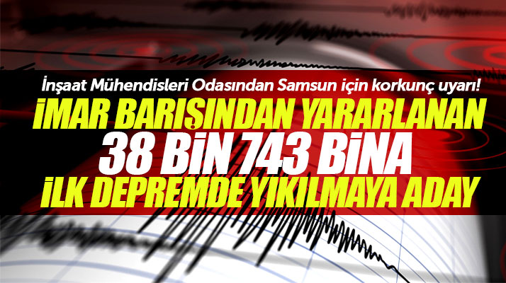 Samsun'da imar barışından yararlanan 38 bin 743 bina ilk depremde yıkılır