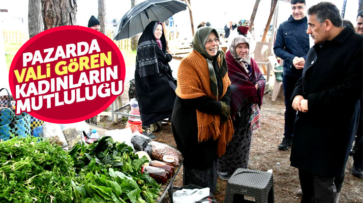 Samsun Valisi Osman Kaymak Alaçam'da köy ürünleri pazarından alış veriş yaptı