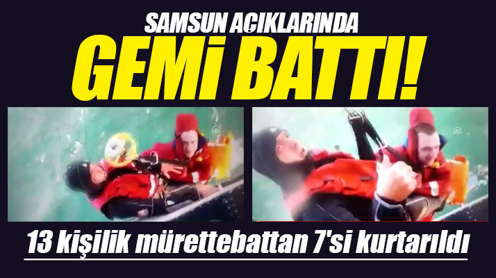 Samsun'da Karadeniz açıklarında Panama bandıralı bir gemi battı