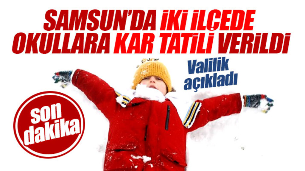 Samsun'da Havza ve Vezirköprü'de 9 Ocak Çarşamba günü için okullara kar tatili verildi