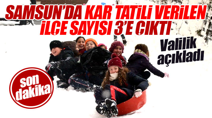 Samsun'da kar yağışı nedeniyle 3 ilçede okullar 9 Ocak Çarşamba günü tatil edildi