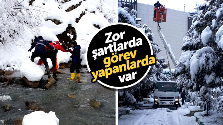 YEDAŞ ekipleri karla kaplı arazilerde çetin şartlar altında görev yapıyor