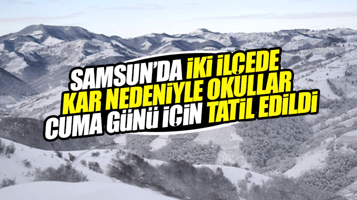 Samsun'da kar nedeniyle iki ilçede Cuma günü okullar tatil edildi
