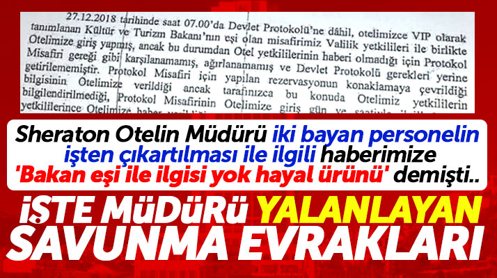 Samsun Sheraton Otel Müdürünü yalanlayan savunma evrakları ortaya çıktı