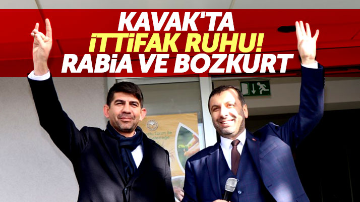 Samsun Kavak'ta AK Partili Başkan Rabia, MHP aday adayı ise Bozkurt selamı verdi