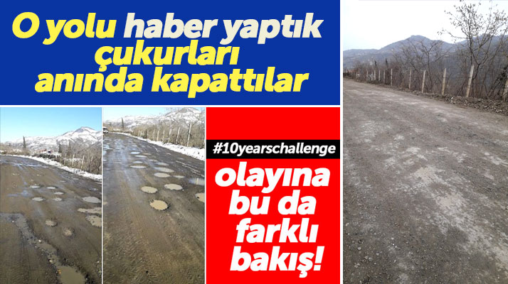Samsun'un Ayvacık ilçesinde bozuk ve çukurlu o yol haberimiz sonrası düzeltildi