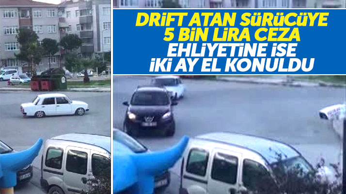 Samsun'un Atakum ilçesinde drift atan sürücüye 5 bin 10 TL para cezası uygulandı