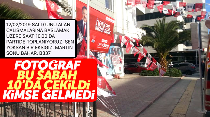 Samsun'da Atakum CHP'nin partililere yaptığı alan çalışması davetine kimse gelmedi