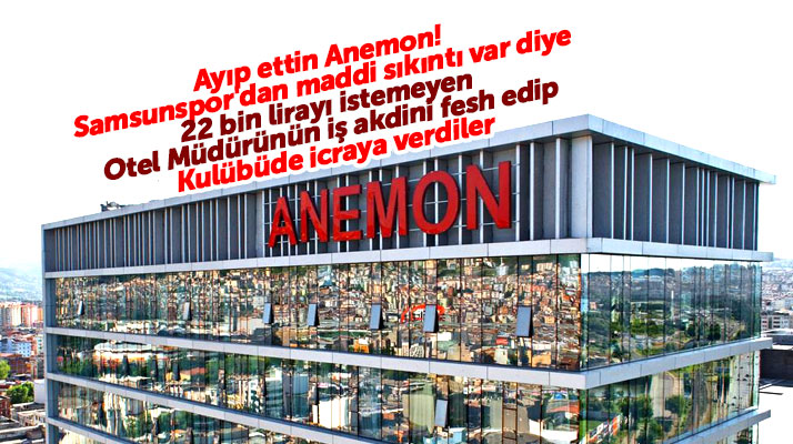 Samsun'da bulunan Anemon Otel Yılport Samsunspor Kulübünü icraya verdi