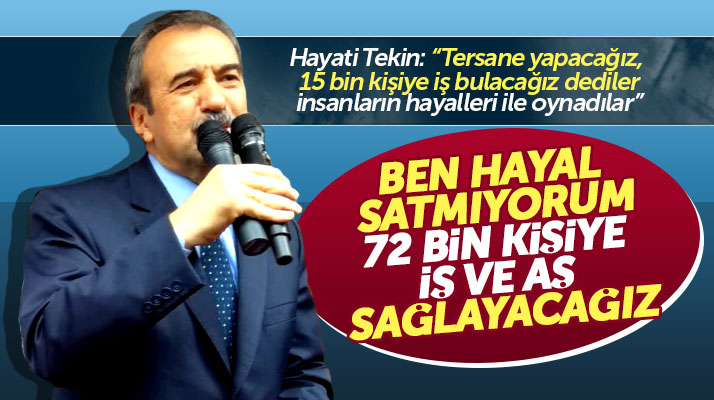 Hayati Tekin tersane eleştirisi yaptı! 72 bin kişiye iş imkanı sağlayacağım dedi