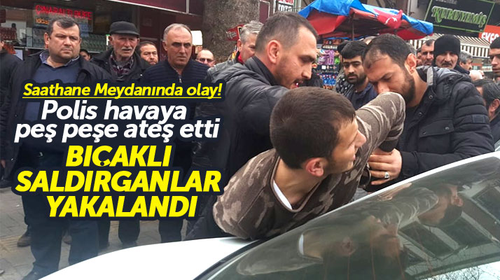 Samsun Saathane Meydanında olay! Polis saldırganları havaya ateş ederek engelledi